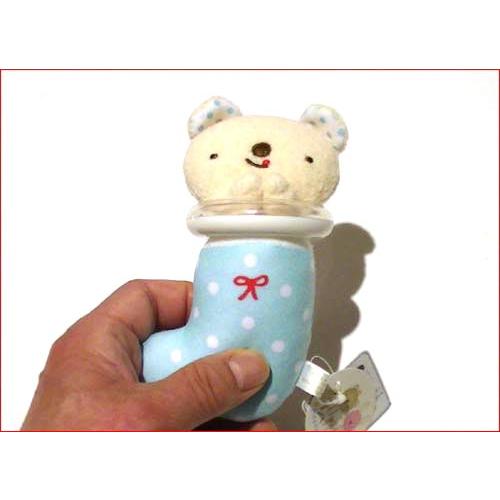 靴下形 マスコット 音入り ★1320円→特価  アナノカフェ ベビー ガラガラ　マスコット ベア クマ　ブルー 2019-12　プレゼント ギフト | ブランド登録なし | 02