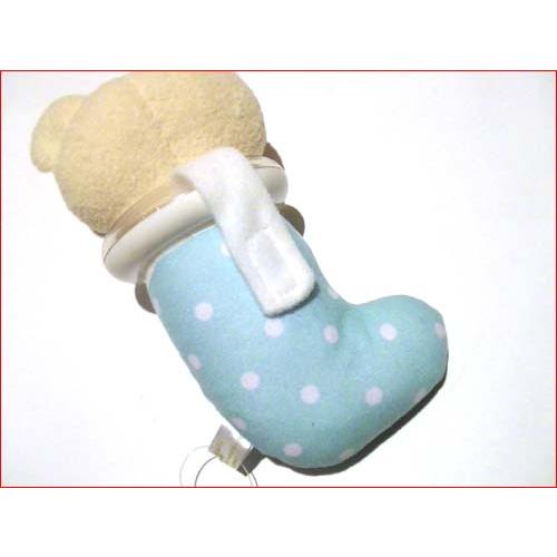 靴下形 マスコット 音入り ★1320円→特価  アナノカフェ ベビー ガラガラ　マスコット ベア クマ　ブルー 2019-12　プレゼント ギフト | ブランド登録なし | 03