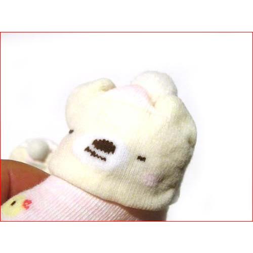 新生児 靴下 ソックス  ★1320円→特価 アナノカフェ ベビー カップ　ベアソックス くまさん　女の子 ボーダーピンク 2019-21　プレゼント ギフト | ブランド登録なし | 01
