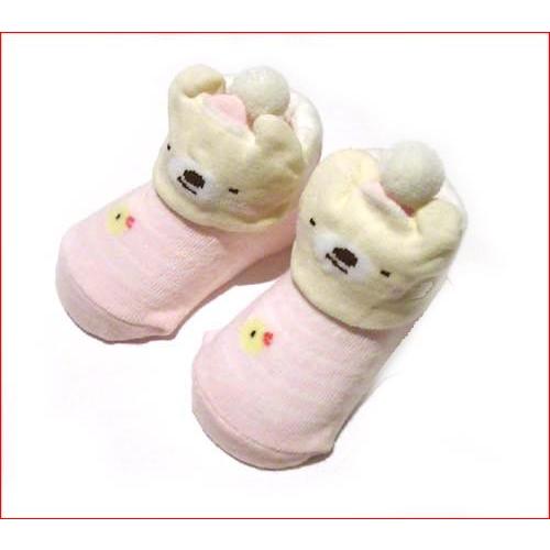 新生児 靴下 ソックス  ★1320円→特価 アナノカフェ ベビー カップ　ベアソックス くまさん　女の子 ボーダーピンク 2019-21　プレゼント ギフト | ブランド登録なし | 06