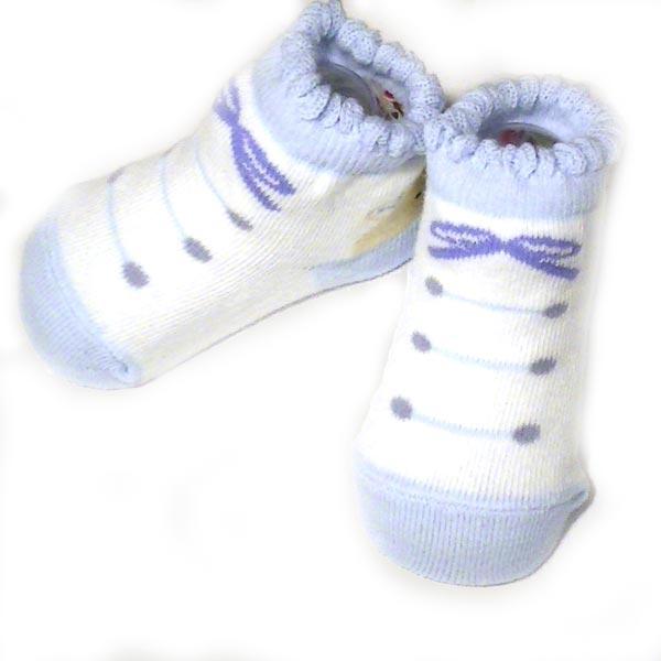 新生児 ベビー ソックス 靴下  日本製 　シューズ風デザイン・ブルー 2019-38　プレゼント ギフト | ブランド登録なし