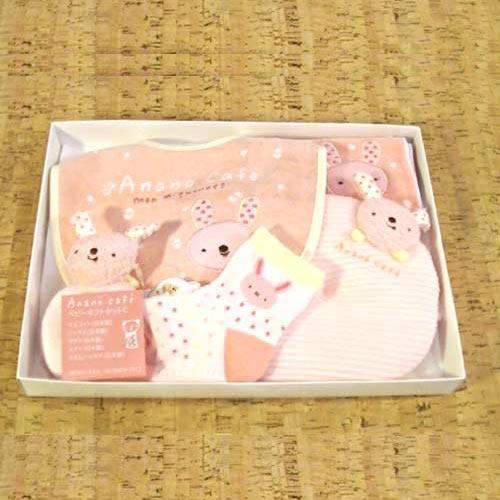 ベビーギフトセット SALE  女の子向き　よだれ掛け　まくら　タオル　ガラガラ　ソックス ピンク 2019-89 (モンスイユ モン・スイユ)　プレゼント ギフト | ブランド登録なし