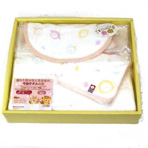 ベビーギフトセット 今治タオル SALE　　ガーゼ素材セット　スタイ　ハンカチ　フェイスタオル・ピンク 2019-93  (モンスイユ モン・スイユ)　プレゼント ギフト | ブランド登録なし