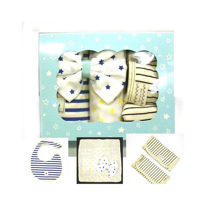 日本製 ベビーギフトセット スタイ ガーゼハンカチ ベルトカバー  出産祝い ブルー 男の子 SALE  2025-08　プレゼント ギフト | ブランド登録なし