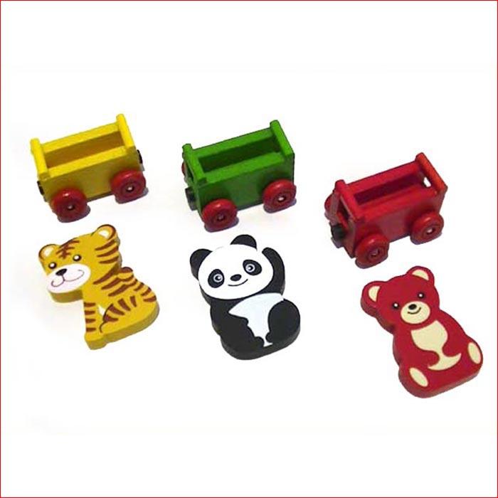 木製 木のおもちゃ 磁石付連結汽車ぽっぽ  動物運搬車  とら、パンダ、くま 知育玩具 2029-04　プレゼント ギフト | ブランド登録なし | 03