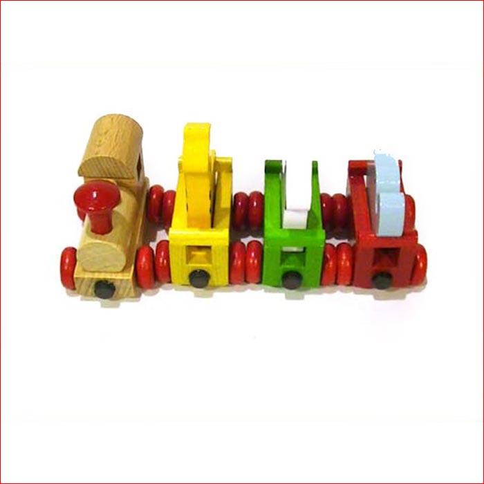 木製 知育玩具 機関車 列車 貨物車 木のおもちゃ 磁石付 連結 汽車ぽっぽ  動物運搬車  キリン、シマウマ、ゾウ 2029-05　プレゼント ギフト | ブランド登録なし | 05