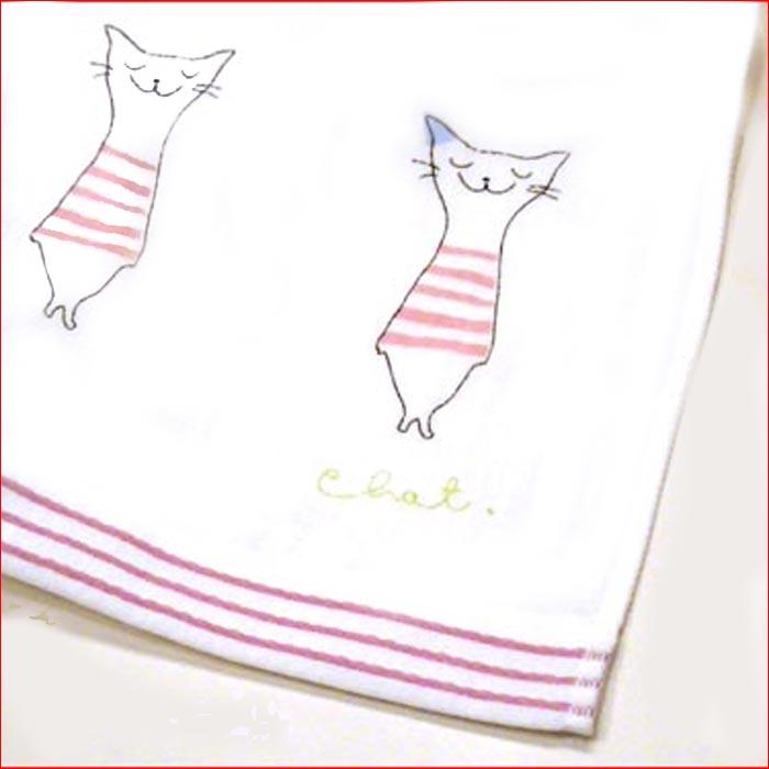 ２重ガーゼ 薄生地 バスタオル　かわいいネコちゃんがいっぱい ベビー 子供 シーツ タオルケット・ピンク 2114-01　プレゼント ギフト |  | 01