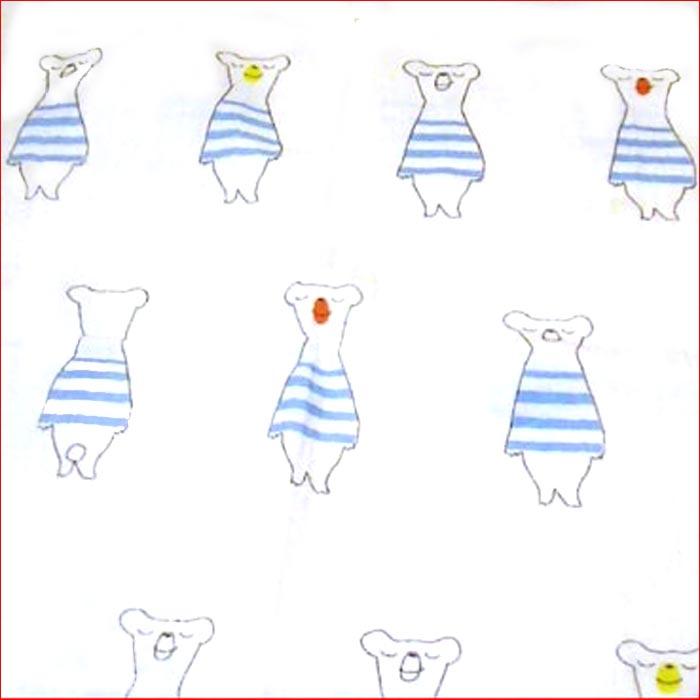 ２重ガーゼ 薄生地 バスタオル　かわいいクマさんがいっぱい ベビー 子供 シーツ タオルケット・ブルー 2114-02　プレゼント ギフト |  | 02