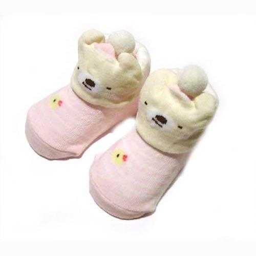 新生児 靴下 ソックス アナノカフェ ベビー カップ　ベアソックス ボーダーピンク 2119-21 | ブランド登録なし