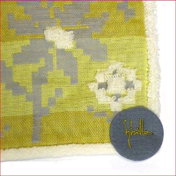 シビラ ブランド  レディース タオルハンカチ ミニタオル 花柄・イエロー 2213-08　プレゼント ギフト | Sybilla | 01