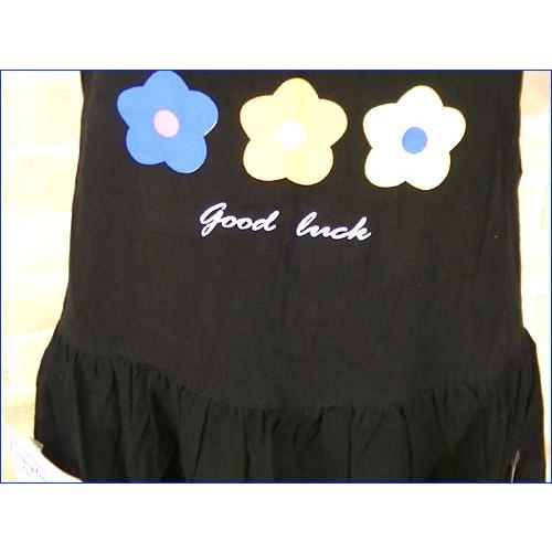 後ろひも結び　前結び 可 胸元のお花がかわいい エプロン ブラック 2312-06　プレゼント ギフト | ブランド登録なし | 02