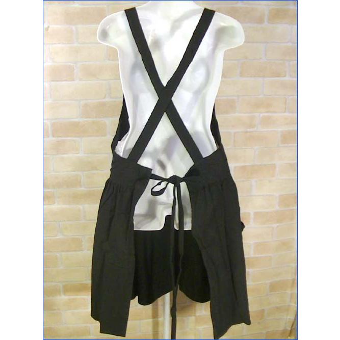 後ろひも結び　前結び 可 胸元のお花がかわいい エプロン ブラック 2312-06　プレゼント ギフト | ブランド登録なし | 06