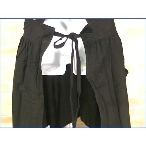 後ろひも結び　前結び 可 胸元のお花がかわいい エプロン ブラック 2312-06　プレゼント ギフト | ブランド登録なし | 07