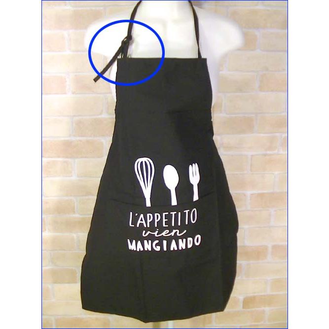 棉　麻 エプロン　後ろひも結び ショートエプロン ブラック 2312-08　プレゼント ギフト | ブランド登録なし | 03