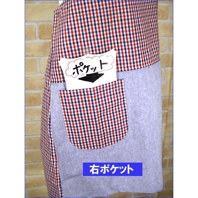 エプロン うしろ・ボタン＆ひも結び 細かチェック柄 エプロン 2313-27　プレゼント ギフト | ブランド登録なし | 04