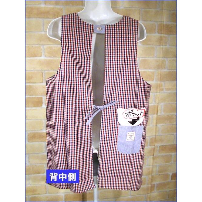 エプロン うしろ・ボタン＆ひも結び 細かチェック柄 エプロン 2313-27　プレゼント ギフト | ブランド登録なし | 06