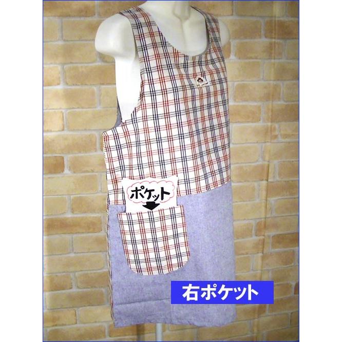 エプロン うしろ・ボタン＆ひも結び チェック柄 エプロン 2313-28　プレゼント ギフト | ブランド登録なし | 04