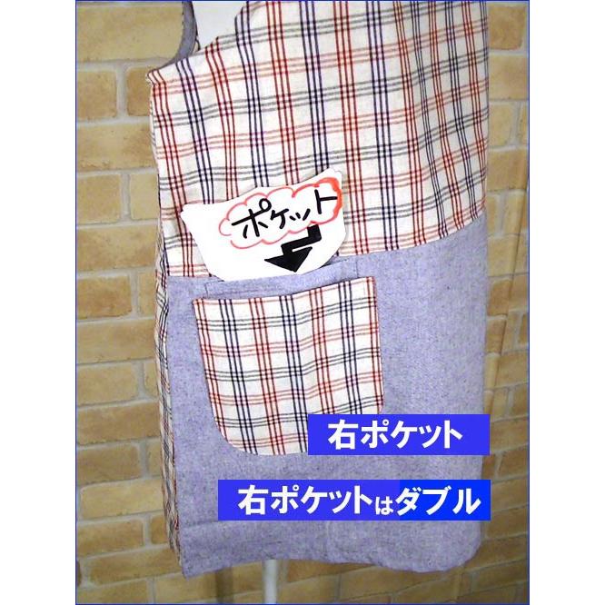 エプロン うしろ・ボタン＆ひも結び チェック柄 エプロン 2313-28　プレゼント ギフト | ブランド登録なし | 05