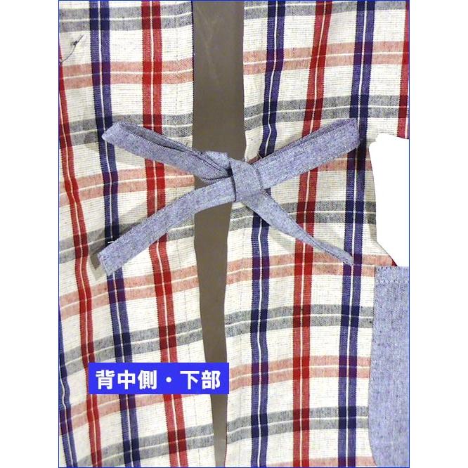 エプロン うしろ・ボタン＆ひも結び チェック柄 エプロン 2313-29 | ブランド登録なし | 08
