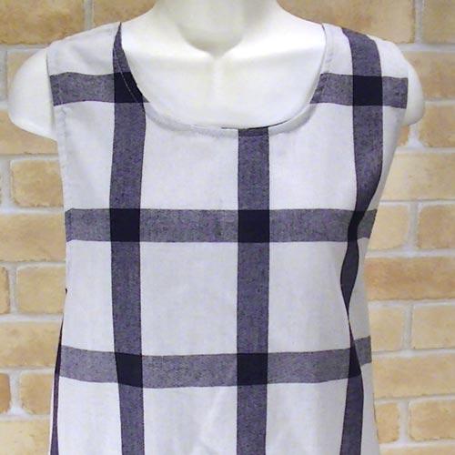 エプロン　サイドボタン 格子柄　おしゃれ・アイボリー 2313-53　プレゼント ギフト | ブランド登録なし | 01