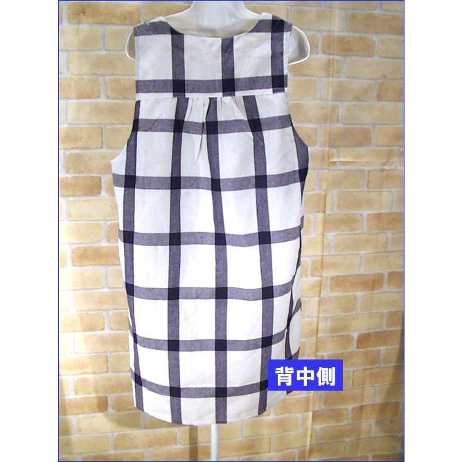 エプロン　サイドボタン 格子柄　おしゃれ・アイボリー 2313-53　プレゼント ギフト | ブランド登録なし | 07