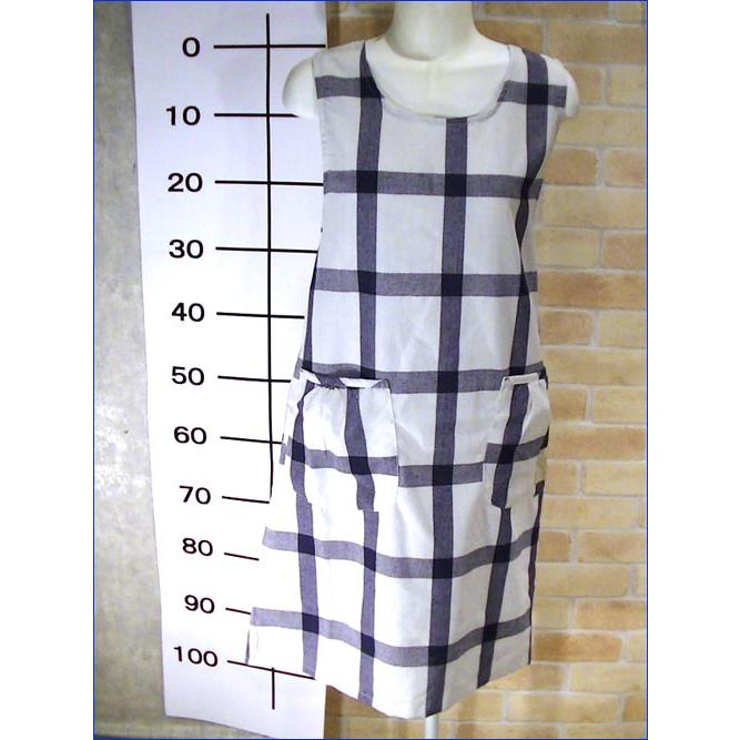 エプロン　サイドボタン 格子柄　おしゃれ・アイボリー 2313-53　プレゼント ギフト | ブランド登録なし | 09