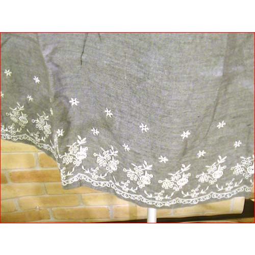 エプロン　後ろ結び 裾に花模様　おしゃれ かわいい グレー 2314-40　プレゼント ギフト | ブランド登録なし | 02