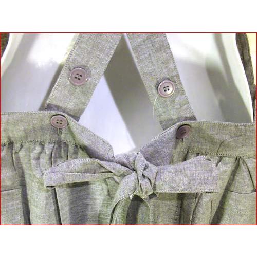 エプロン　後ろ結び 裾に花模様　おしゃれ かわいい グレー 2314-40　プレゼント ギフト | ブランド登録なし | 06