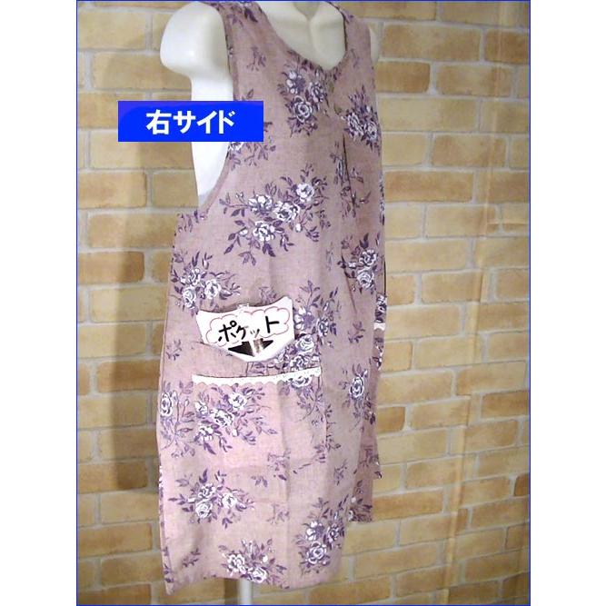 ローズ柄 エプロン　上下紐結び エプロン レース付きポケット・ピンク 2315-33　プレゼント ギフト | kusuguru | 06