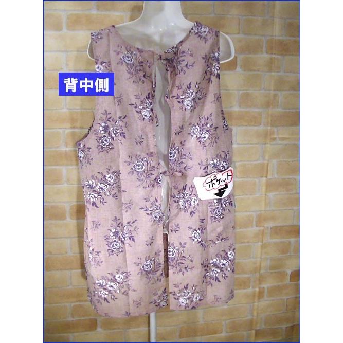 ローズ柄 エプロン　上下紐結び エプロン レース付きポケット・ピンク 2315-33　プレゼント ギフト | kusuguru | 07