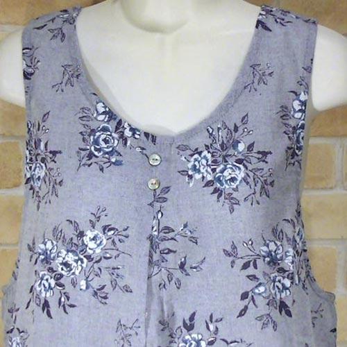 ローズ柄 エプロン　上下紐結び エプロン ポケットはレース付き・ブルー 2315-34　プレゼント ギフト | kusuguru