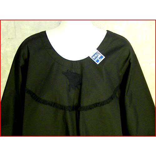 形態安定加工　イージーアイロン フォーマル かっぽう着 割烹着　Ｌサイズ ブラック 2319-07　プレゼント ギフト | ブランド登録なし | 01