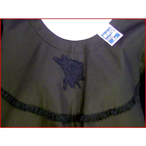 形態安定加工　イージーアイロン フォーマル かっぽう着 割烹着　Ｌサイズ ブラック 2319-07　プレゼント ギフト | ブランド登録なし | 02