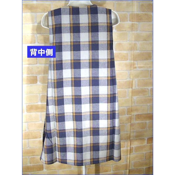 横ボタン エプロン　インド綿　チェック柄・ネイビー 2321-07　プレゼント ギフト | ブランド登録なし | 06