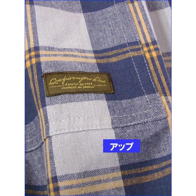 横ボタン エプロン　インド綿　チェック柄・ネイビー 2321-07　プレゼント ギフト | ブランド登録なし | 07