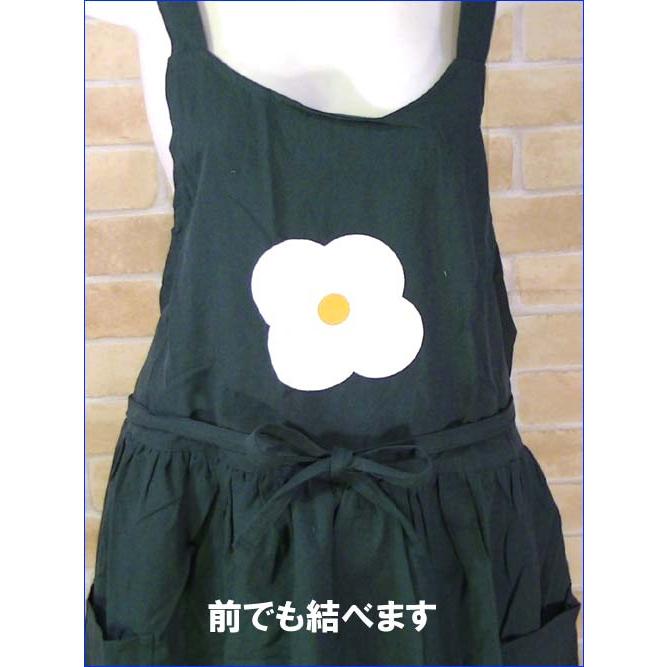 後ろひも結び　前結び 可 胸元のお花がかわいい エプロン ネイビーグリーン 2412-07　母の日 プレゼント ギフト 贈り物 お祝い | ブランド登録なし | 06