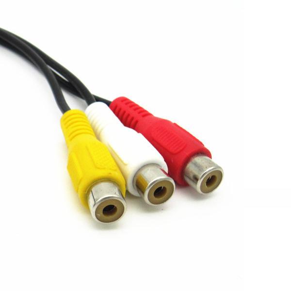 4極3.5ミニプラグ - 3RCA 30cm 4極3.5ミニプラグ(ストレートオス)-RCA