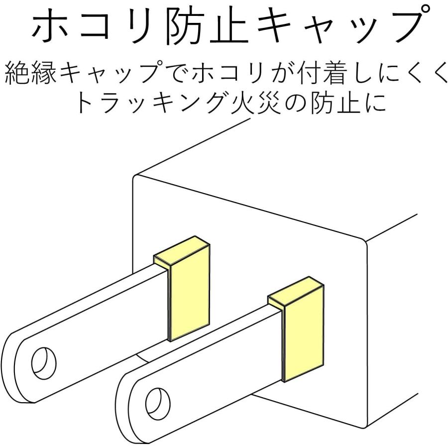 エレコム 電源タップ トリプルタップ 雷ガード 3個口 ホワイト T-KTR01WH｜tkhc｜07