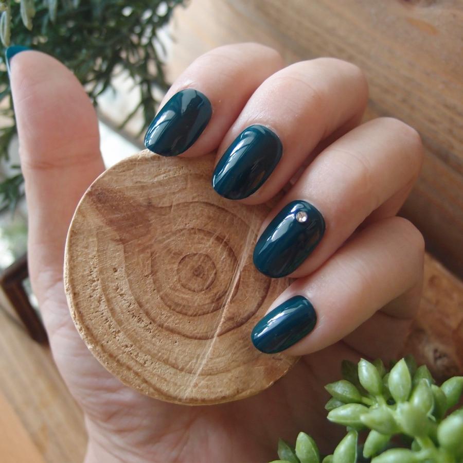 ネイルチップ ダークグリーン 濃い緑色 スワロ付き 無地 つけ爪 1枚 Dg 002 ツキノワ塗装舎 通販 Yahoo ショッピング