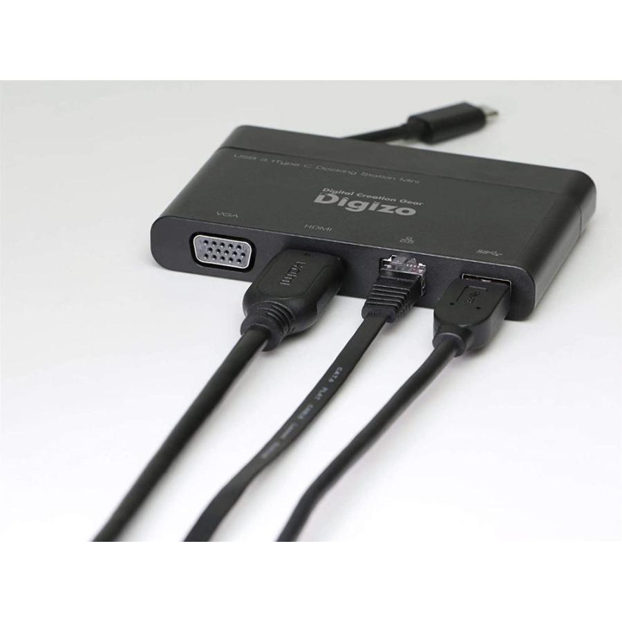 プリンストン USB Type-C対応ドッキングステーションミニ VGA/HDMI/LAN/USB3.0 TypeA各1ポート搭載 4K対応