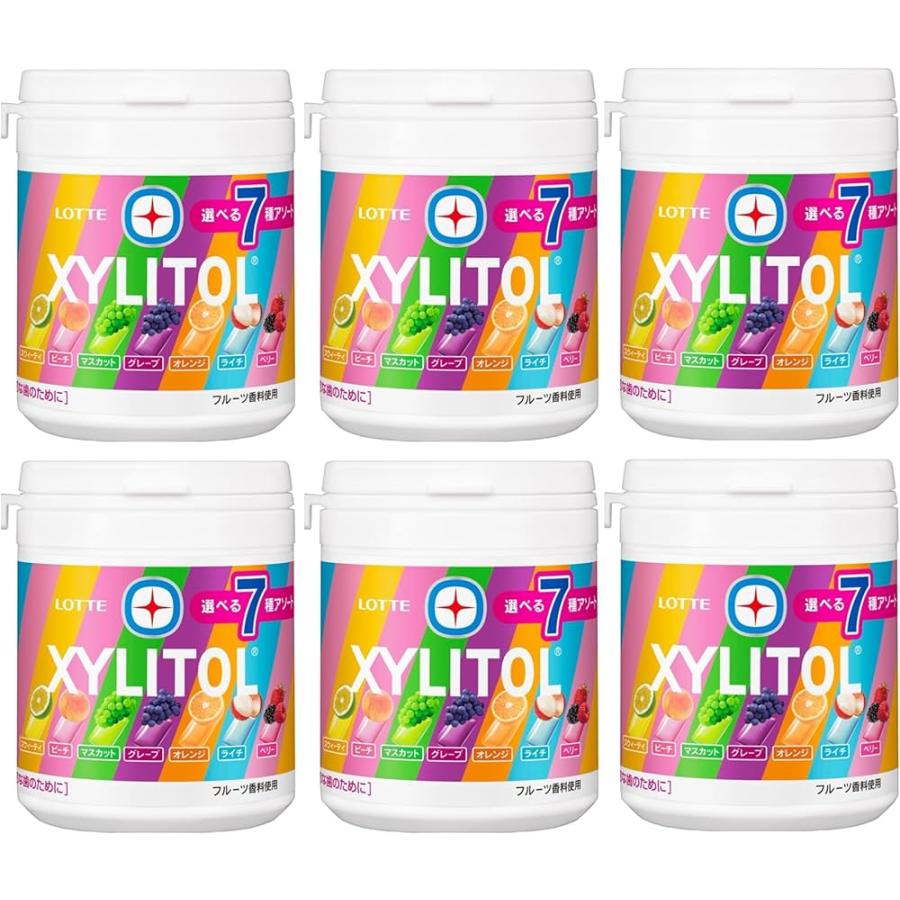 XYLITOL ロッテ キシリトールガム 7種アソート ボトル 133g×6個セット