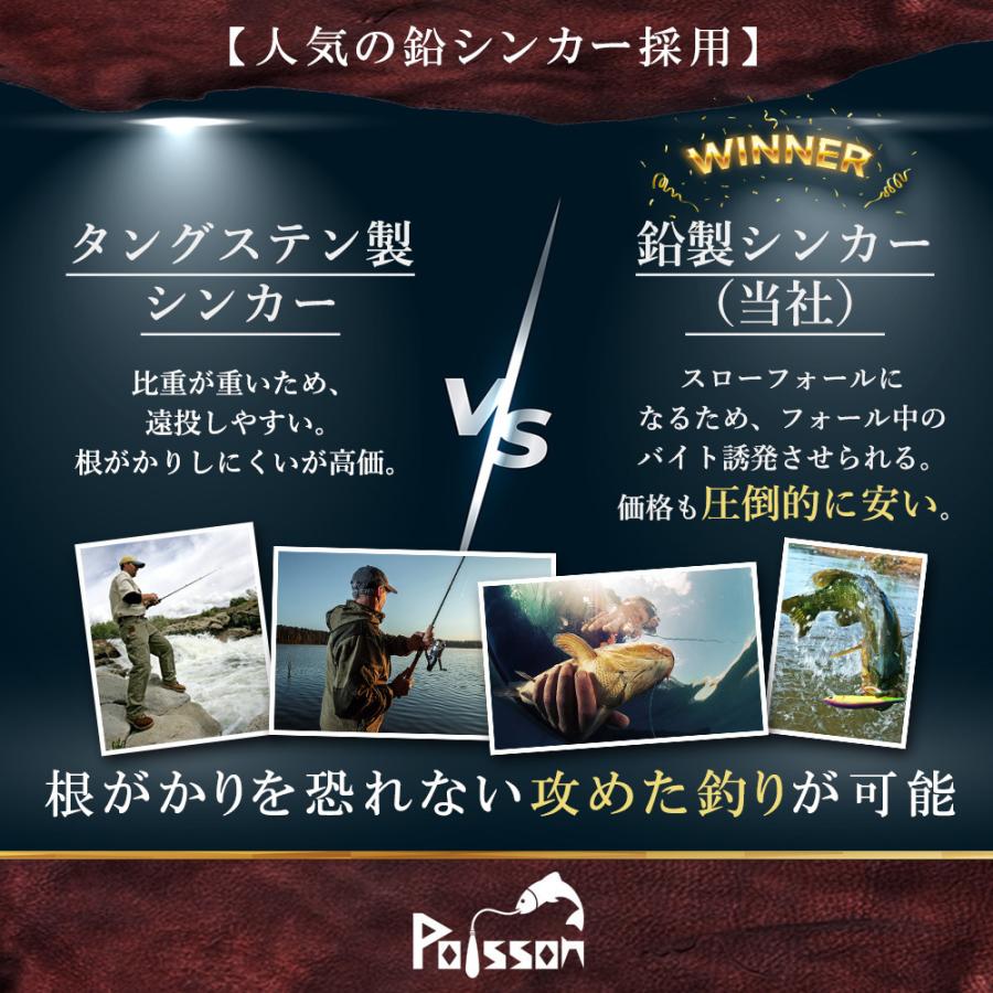 正規逆輸入品 Poisson ポアソン 鉛 フリーリグ フリリグシンカー 3 5g 45個 釣り 重り ワーム Cisama Sc Gov Br