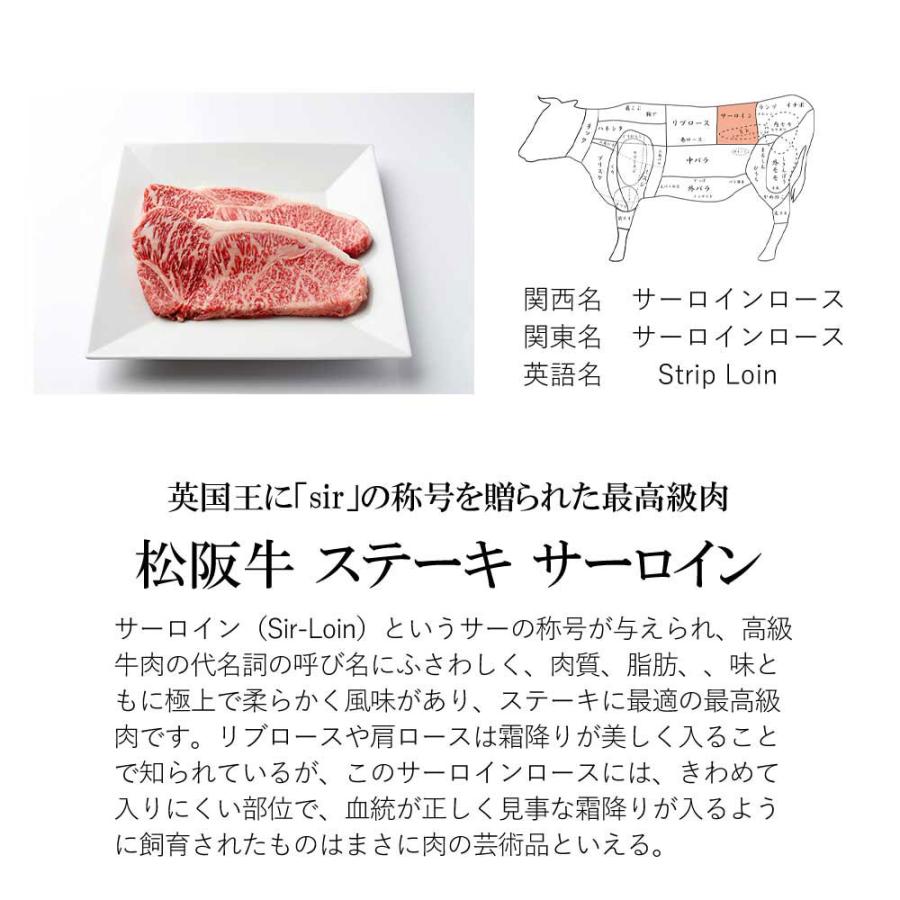 お歳暮 肉 松阪牛 ステーキ サーロイン 200ｇ×2 | 松阪牛 | 03