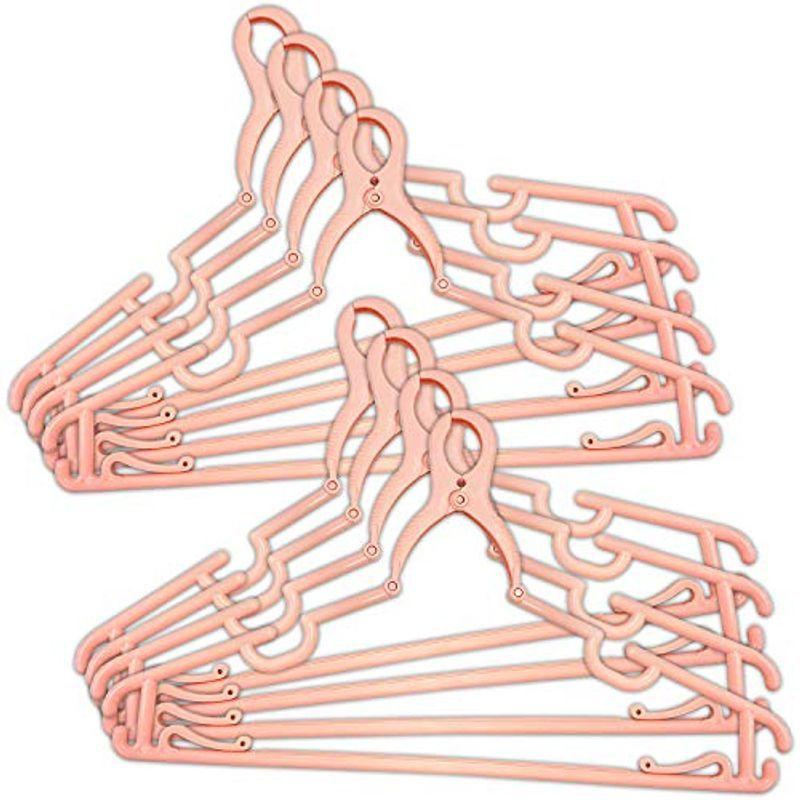コモライフ マルチクリップハンガー8本組 ピンク 洗濯物 フック 風 飛びにくい 首が
