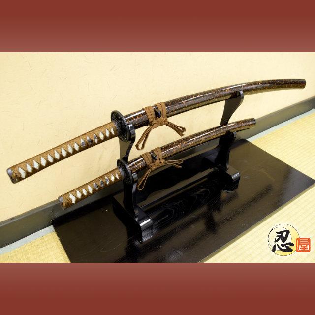 模造刀 濃金茶 大刀 小刀セット kincha 観賞用美術刀剣証明書 模造刀 濃金茶 大刀 小刀セット kincha 観賞用美術刀剣証明書