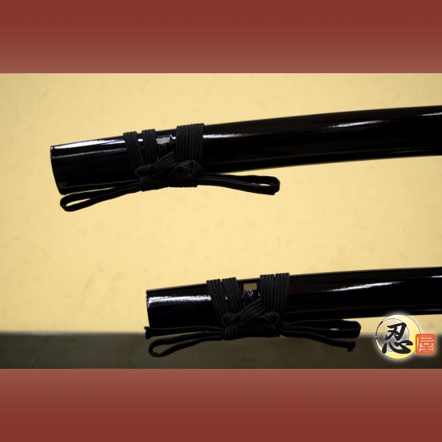 模造刀 黒呂鞘 大刀 小刀セット kuroro クリーニングクロス付セット