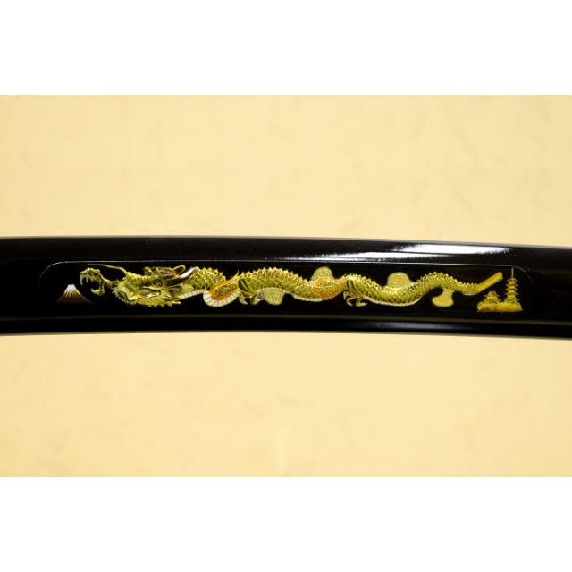 模造刀 彫金 竜黒 大刀 刀身竜彫 クリーニングクロス付セット 国産