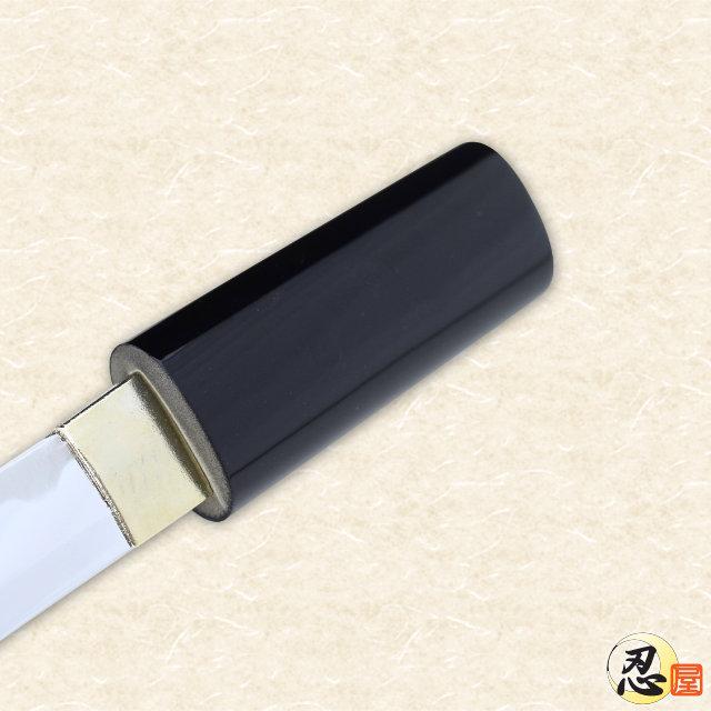 模造刀 護身短刀 六寸 黒塗り 美術刀仕様 クリーニングクロス付セット 国産 コスプレ_3