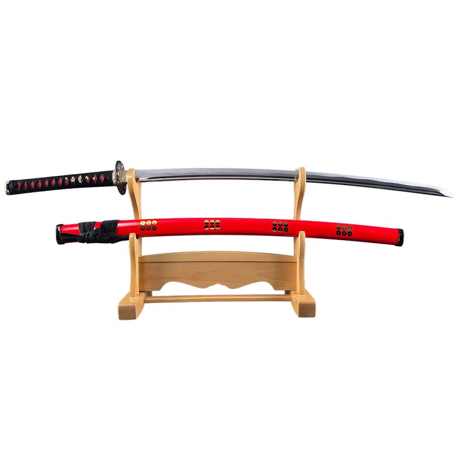 模造刀 戦国武将 真田幸村 六文銭朱鞘拵え 妖刀村正 六文銭シール付き