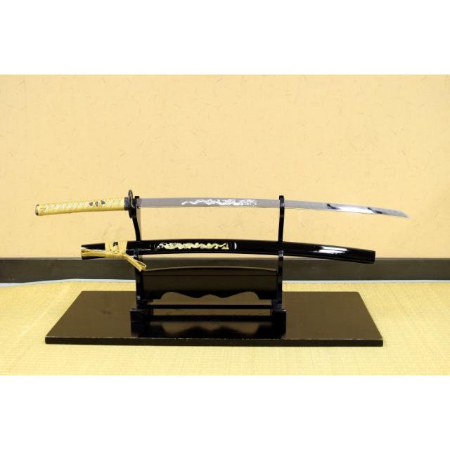 模造刀 彫金 竜金 大刀 刀身竜彫 クリーニングクロス付セット